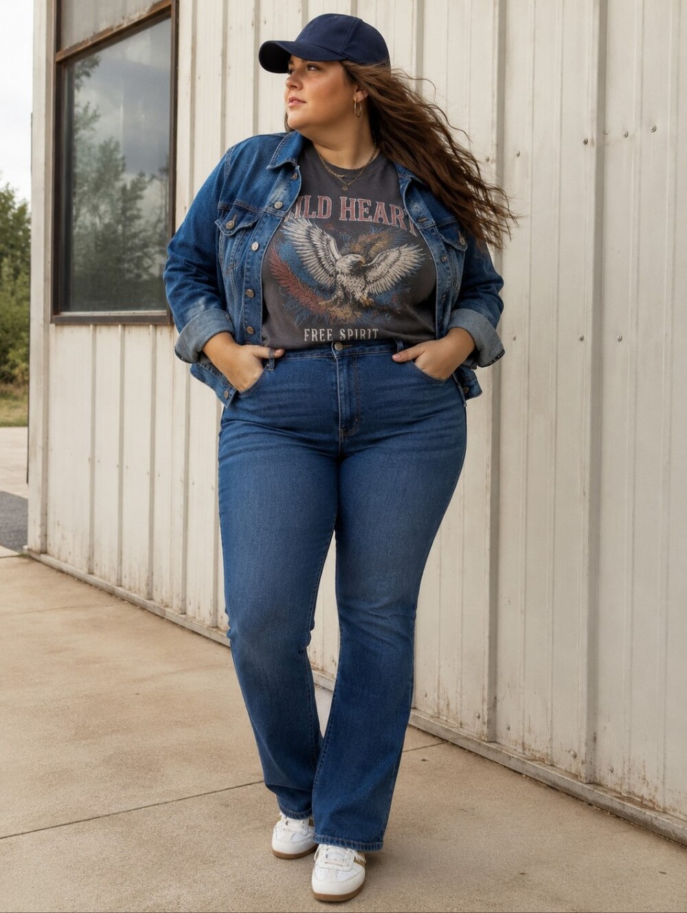 Woman Within Plus Size 20 TALL: Slim Boot Cut Jeans in Medium Blue